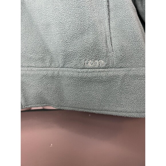 Izod Fleece Jacket Womens Large Green Full Zip Pockets Cozy Outdoor Pullover - Picture 4 of 7